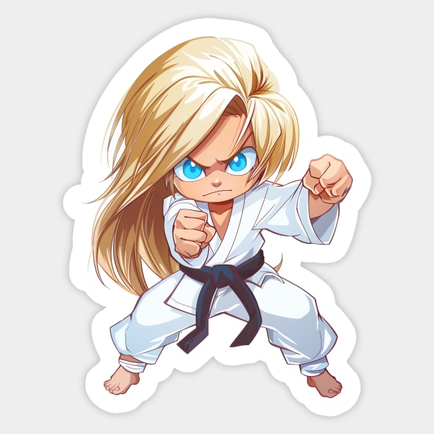 Karate Chibi Girl Sticker by JunkyDotCom